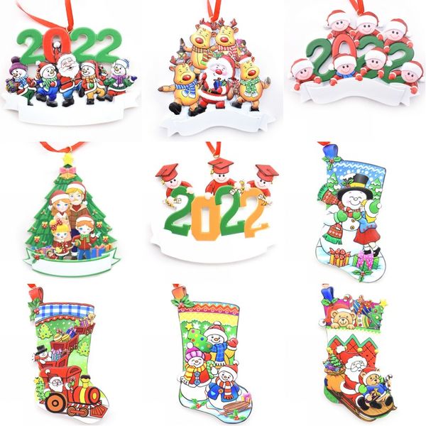 Adorno de resina de Navidad, grupos familiares personalizados, colgante de bendición de nombre DIY, regalos de Navidad, decoración de árbol