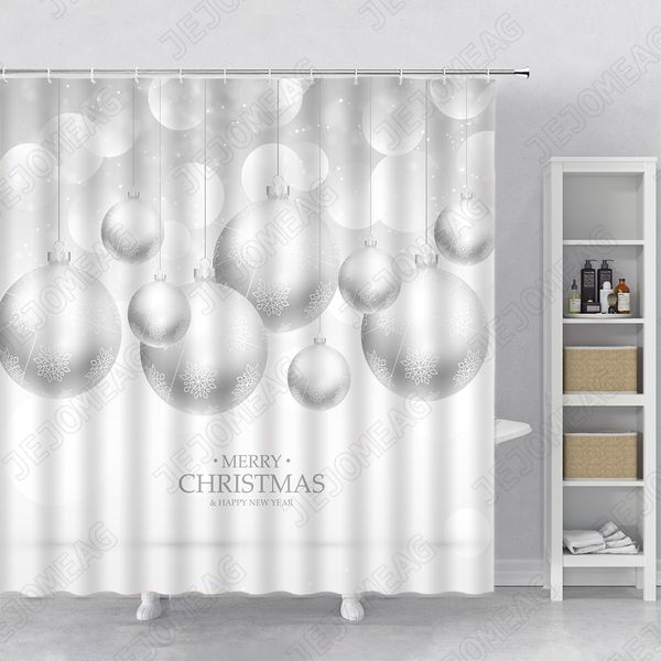 Christmas Rope Ball Shower Curtain Dreamy Sky Blee fond de Noël Baignoire Simple Curtain Tissu de salle de bain Décor accessoire