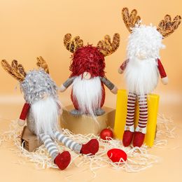 Kerstmis Rudolf Decoratie Xmas Antlers Langbenig Baardwerper Dwerg Faceless Doll Old Man Dolls Ornamenten Navidad