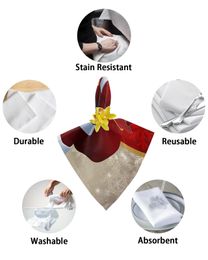 Christmas Santa Claus 4/6 / 8pcs Table Napkins Restaurant Dîner Banquet de mariage DÉCORD CONSTRAUT