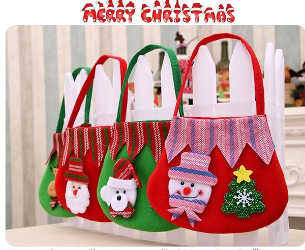 Bolso de dulces navideño de Papá Noel, bolsas de espíritu de elfo, regalo de dulces para niños, bolsa de regalo, decoración de árbol de Navidad