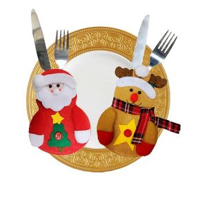 Kerstmis Santa Claus bestekhouder Zakken Handgelei Lepel Vork Bag Kerst Decoraties Home Dinertafel Decor Home Decor Decor