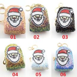 Noël père noël conception paillettes porte-monnaie filles dames portefeuilles enfants enfants mignon sac à main porte-carte cadeau de noël
