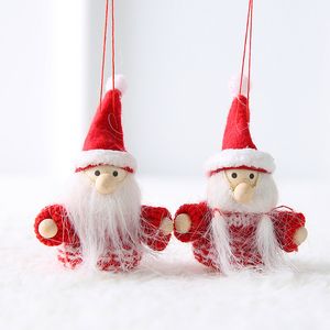 Kerstmis Santa Claus Hanger Sneeuwman Sjaal Hoed Tree Decoraties Leuke Angel Doll Meisje Hanger Ornamenten Xmas Star Pop Gift voor kinderen