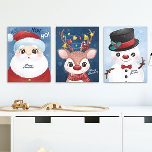 Kerstmis Santa Claus Wall Stickers for Christmas Festival Decoratie Poster Home Decor Art Decals Nieuwjaarssticker Noel Navidad