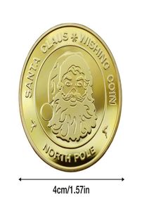 Christmas Santa Gift Coin Cominable Collectible Metal Gold plaqué Souvenir Souhaignant Coin North Pole FY36081449032