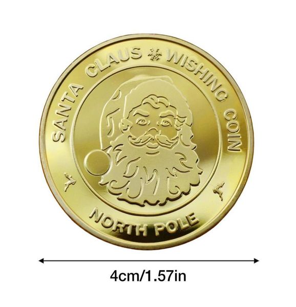 Christmas Santa Gift Coin Cominable Collectible Metal Gold plaqué Souvenir Souhaignant Coin North Pole FY36086728914