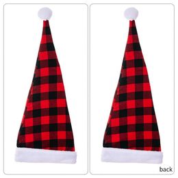 Christmas Santa Hat Plaid Super Long Christmas Hat Extra Long Christmas Santa Claus Chapeaux Décorations pour enfants adultes bébé