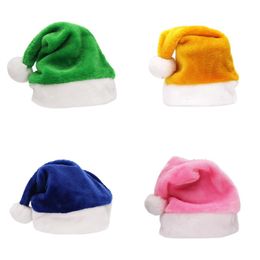 Chapeau de père noël court en peluche pour hommes et femmes, chapeau d'elfe de fête de noël en famille, confortable, multicolore