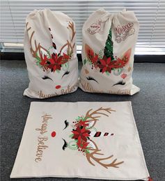 Christmas Santa Sacks Migne Grand Sac à crampons toile 2 styles Claus sac 50cm70cm 083132320