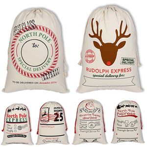 Christmas Santa Sacks Veel stijlen Grote cadeau kous tas Santaclaus herten snoep riet groot genoeg festival woningdecoratie wll644