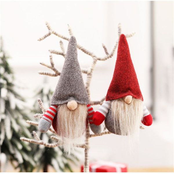 Navidad Santa Sueco Nisse Tomte Escandinavo Gnomo Adorno de árbol de Navidad Juguete de peluche Mesa de elfo hecha a mano Decoraciones nórdicas JK1910XB Uluxw
