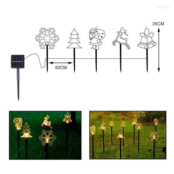 Christmas vendant des feux solaires String Pentagramme Snowflake Tree Bell Deer LED OUTDOOR Garden Courtyard Decorative Lights