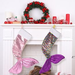 Kerstpeinzen kousen zeemeermin staart hangende kraal vis kous vakantiedecoraties cadeau kerst huisboom decor JLA13506