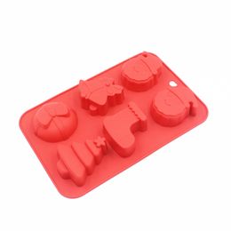 Kerst Serie Bakken Cake Siliconen Mallen Xmas Tree Cartoon Santa Claus Chocolate Ice Cube Mold DIY Handgemaakte zeep Mallen BH5331 WHLY