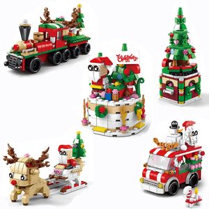 Blocs de construction de la série de Noël Set Kawaii Rendeer Winter Village Mini House Modèle de bricks Bricks Toys for Kids