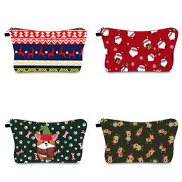 Christmas Series Elements Nieuwe Gedrukt Cosmetische Tassen Clutch Bag Vrouwelijke Multi-Purpose Katoen Rits Travel Opslag Cases Grote Capaciteit Gift Groothandel