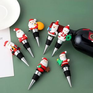 Kerstreeks Santa Claus Wine Bottle Stopper Party Cadeau Kerstbar Decor verzegeld Verse houding Champagne Wijnen Accessoires