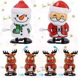 Christmas Series Windup Joughting Toys Cartoon Santa Claus Elk Snowman Walking Doll Decoration Childrens Party Interactive Accesstes 240408