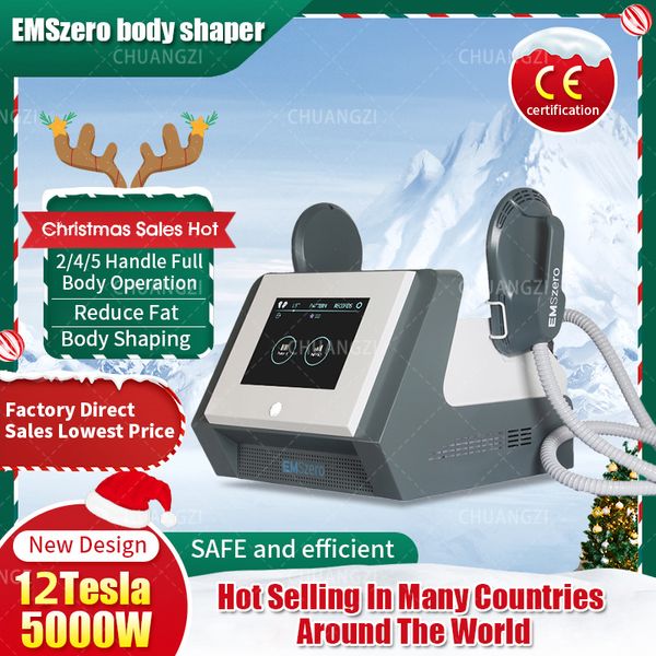 Juerga de compras navideñas Máquina de adelgazamiento DLS-EMSlim Estimulación muscular electromagnética Cuerpo EMS Equipo de escultura de contorno cero con RF
