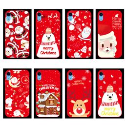 Kerst siliconen telefoonhoes Kerst Frosted TPU Painted telefoonhoes voor iPhone x xs xsmax 8 stijlen