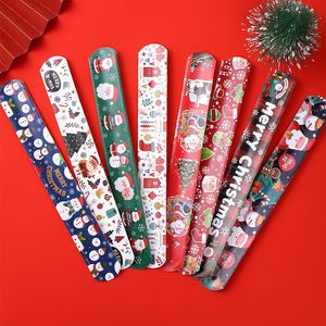 Bracelets de noël en PVC coloré, bonhomme de neige, arbre d'élan imprimé, cadeaux pour enfants, fournitures de fête de noël