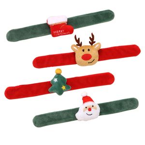 Pulsera navideña Slap para fiesta de Navidad, decoración para eventos y festivales, adornos colgantes para pulsera navideña para niños y adultos