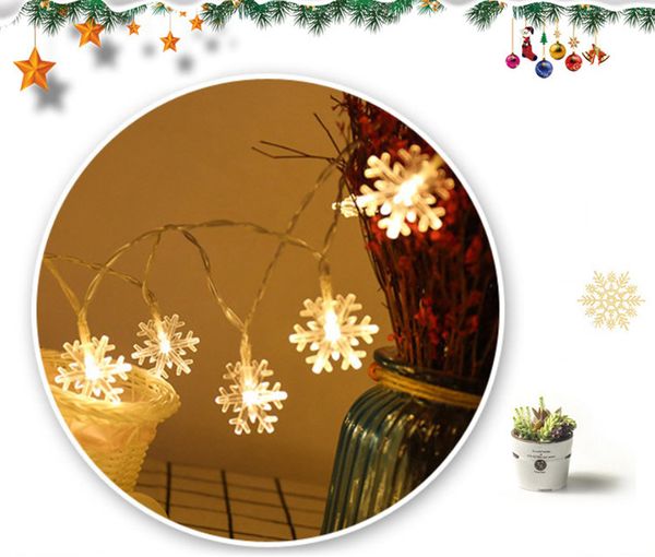 Noël neige lumières chaîne LED petites lumières colorées étoiles lumières lampes de poche nouvel an Festival fête INS lumière décorative