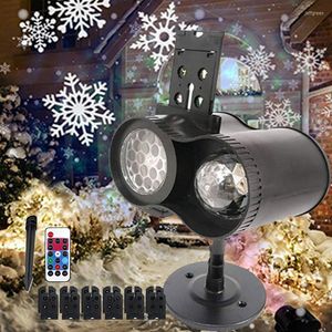 Projecteur Laser de flocon de neige de noël, lumière Led à motif mobile, paysage extérieur, lampe d'halloween et de noël