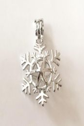 Kerst Sneeuwvlok Stijl Medaillon Kooi Hanger Kan Open Parel Kraal Hanger Montage Voor DIY Ketting Armband Mooie Charms4572002