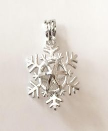Christmas Snowflake Style Liscolt Pendant peut ouvrir le pendentif de perle de perle pour bracelet de collier de bricolage charms6694349