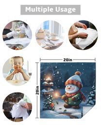 Navidad muñeco de nieve mesa de árbol de navidad servilletas de tela pañuelo para bodas fiestas de boda servilletas de té de vacaciones