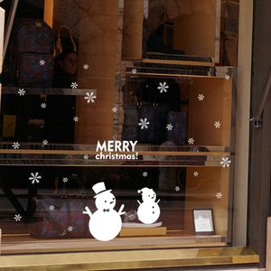 Pegatinas de pared electrostáticas de muñeco de nieve de Navidad, copo de nieve para tienda, ventana de vidrio, pegatinas de Navidad, calcomanías de diseño decorativo, decoración del hogar