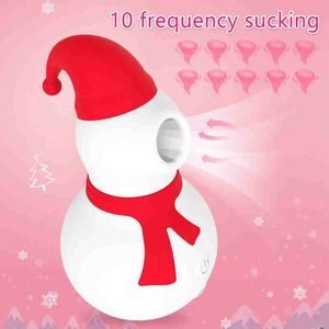 Kerstsneeuwman zuigen vibrators voor vrouwen clitoris sukkel tepel stimulator Mysterieus geschenk voor vriend seksspeeltjes
