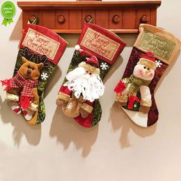 Sac cadeau pour chaussettes de noël, bas décoratifs pour arbre de noël, sac à bonbons, décoration du nouvel an pour la maison, cadeau de noël