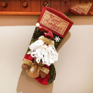 Chaussettes de Noël sac cadeau décoration chaussette réveillon de Noël cadeau de Noël enfants sac de bonbons RRE15036