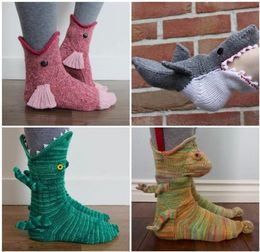 Kerstsokken feestartikelen haai kameleon krokodil gebreide sokken schattig unisex winter warme vloer verdikte nieuwjaarsgeschenken1345902