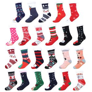 Chaussettes de noël pour femmes, chaussettes de sol d'automne et d'hiver, chaussettes de neige, chaussettes de sommeil en peluche épaisse pour la maison, chaussettes de tapis