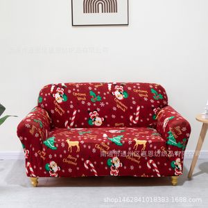 Cubierta de sofá navideño Sofá con impresión elástica Combinación de tela todo incluido Sofá