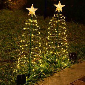 Kerst Solar Light Tree Outdoor Garden Stand Garden LED AFFICE LAMP STRING Waterdicht IP65 Star Decoratief licht