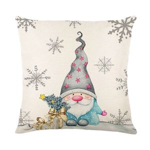 Taie d'oreiller carré de Noël 45x45cm coussin de coussin en lin