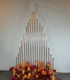 Escenario navideño Decorar Telones de fondo Fiesta Decoración del hogar Arco de flores Soporte para velas 18 cabezas Candelabro Zócalo de boda Centros de mesa