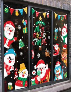 Kerststicker Sticker Sticker Santa Claus Air Ballon Winkelcentrum Windows Static Stickers Diy Adhesive Christmas Decorative4659302