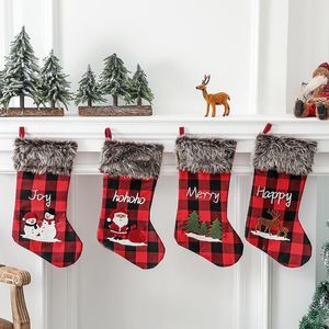 Christmas Stocking Decoraties Santa Claus Xmas Tree Hanger Lange Sokken Woondecoratie Candy Gift Opbergzakken