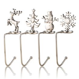 Kerstkous Hook Snowflake Snowman Elk Hooks Bag Holder tafel bureau hangende clip portemonnee handtas houder voor xams feest ornament