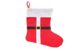 Christmas Stocking Santa Claus Christmas Stocking Sock with Black Belt Xmas Tree Ornaments Burlap Gift Holder New Year Gifts2487221