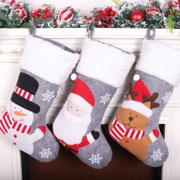 Christmas Stocking Santa Claus Snowman Gift Sock Bag Snow Elk Souvenir Tassen Sokken Versierde Kerstfeest Decoraties Hanger BH4851 TYJ