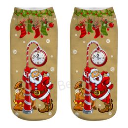 Kerstkous Santa Claus Kerstmis Tree Patroon Sokken Sneeuwman Elk Gedrukte Sock volwassen kerstkleding Propkousen BH7165 TYJ