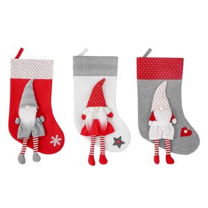 Bas de Noël 18in Grand Suédois Gnome Bas Cheminée Suspendus Cadeau Tenant Sac Xtmas Décorations XBJK2208