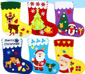Medias navideñas Decoración Regalos Bolsas Jardín de infantes para niños DIY Muñeco de nieve Santa Bolsa de dulces Árbol de Navidad Juguete Bolsa de regalo Suministros Colgantes JUGUETES
